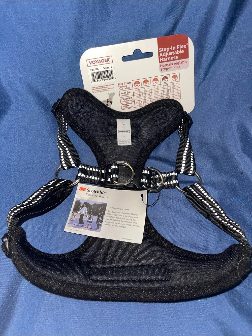 Voyager Black Step-In Adjustable Dog Harness - Large
